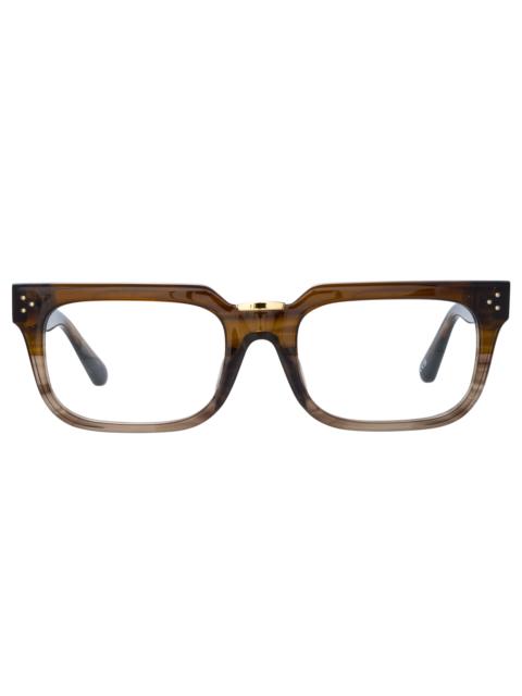 YOAN ANGULAR OPTICAL FRAME IN CARAMEL HORN