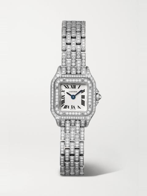 Cartier Panthère de Cartier 25mm mini rhodium-plated 18-karat white gold diamond watch