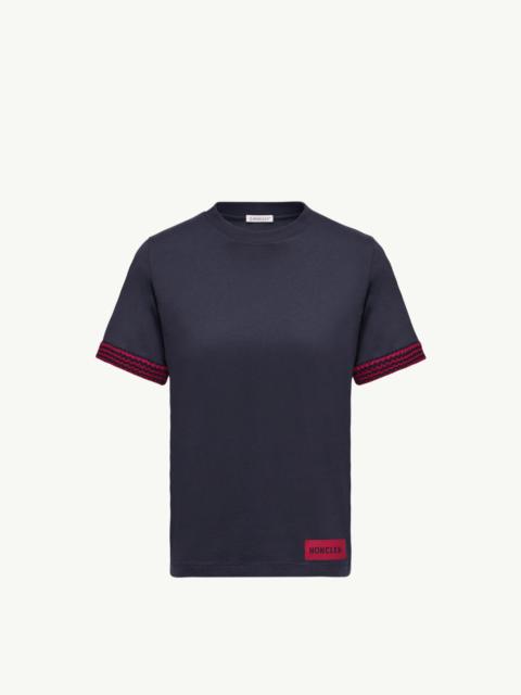 Moncler Crochet-Trimmed Cotton Logo T-Shirt