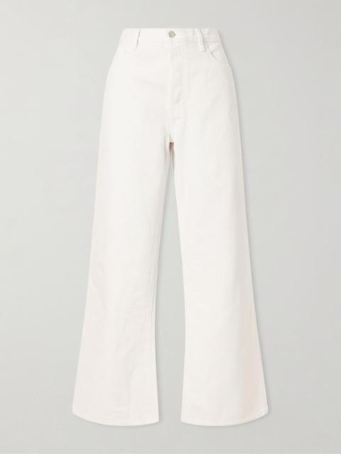 FRAME The Loose high-rise wide-leg jeans White