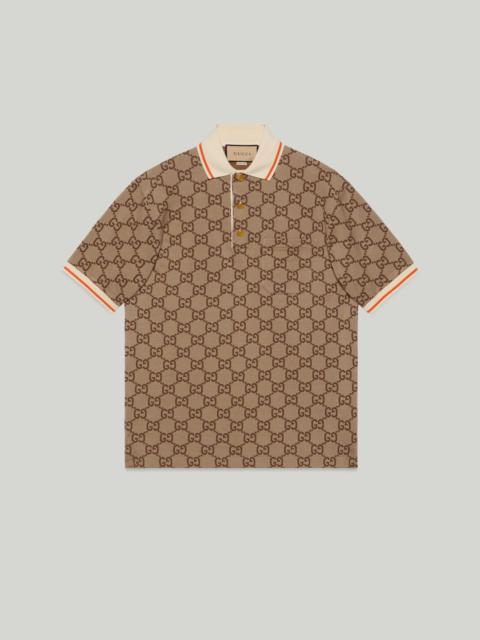GUCCI GG cotton silk polo shirt