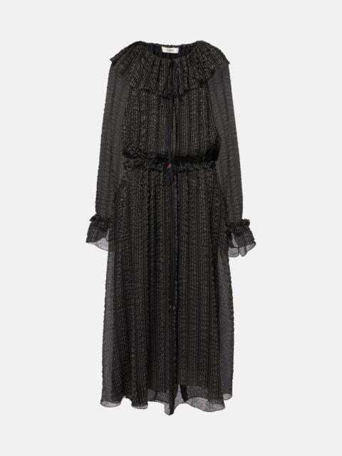 Chloé Ruffled gathered silk-blend gown