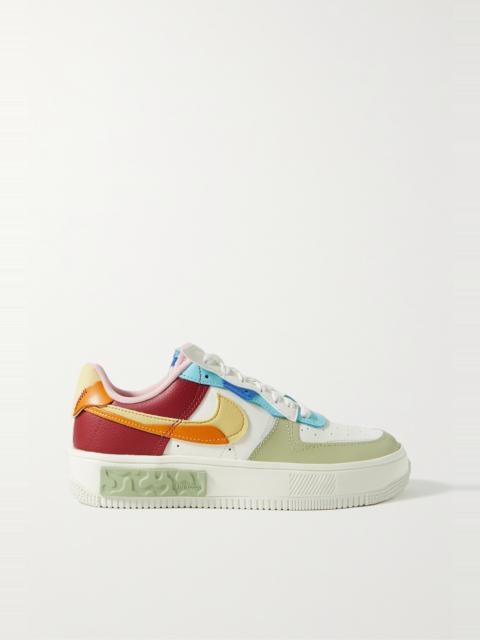 Nike Air Force 1 Fontanka faux suede-trimmed leather sneakers