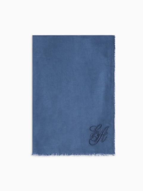 EMPORIO ARMANI OVERSIZED MODAL STOLE WITH EA SIGNATURE EMBROIDERY
