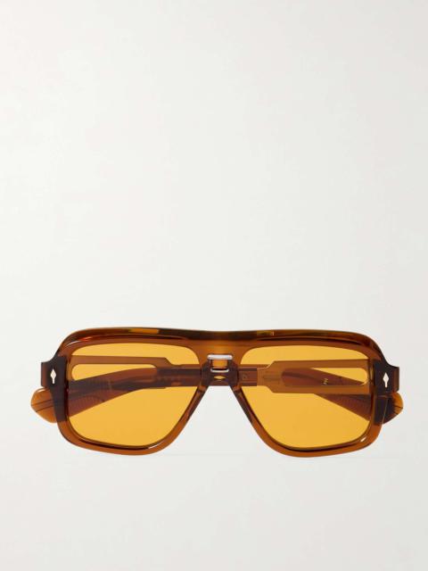 JACQUES MARIE MAGE Glenn Gould Fugue Aviator-Style Acetate and Silver-Tone Sunglasses