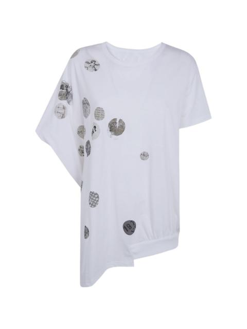 Y's Angel asymmetric graphic-print T-shirt