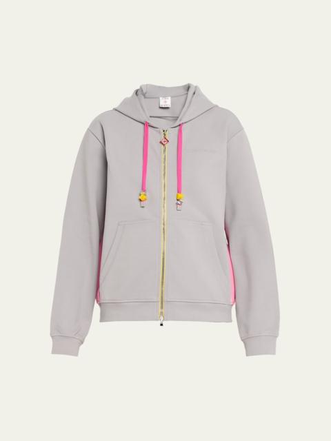 CASABLANCA Zip-Front Stretch Cotton Hoodie
