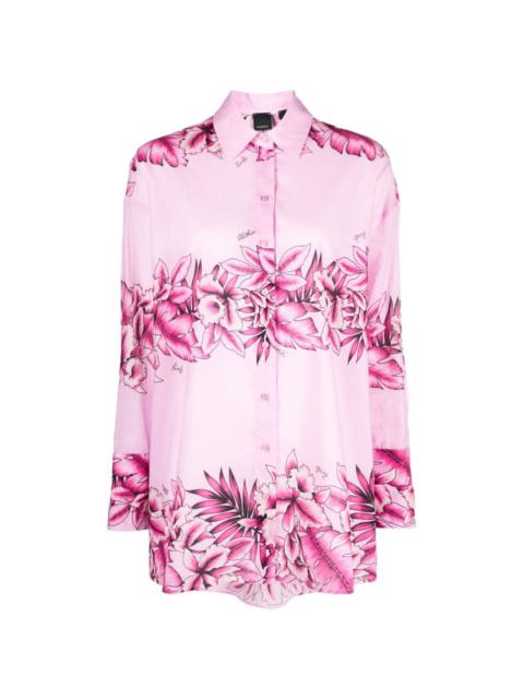 PINKO floral-print cotton shirt