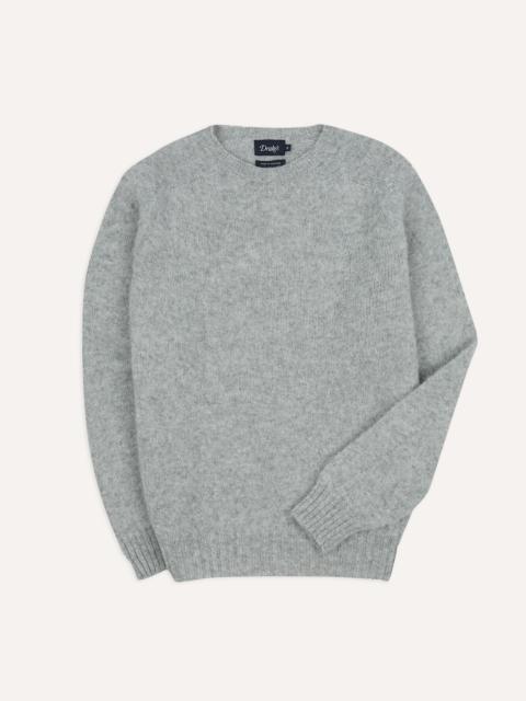 Light Grey Brushed Shetland Crew Neck Jumper