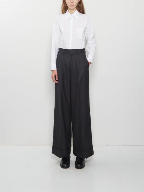 Junya Watanabe Wool Stripe Pleated Trouser