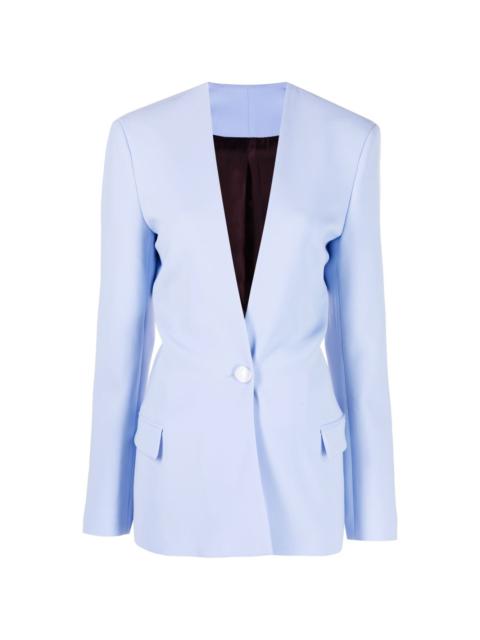 THE ATTICO collarless single-breasted blazer