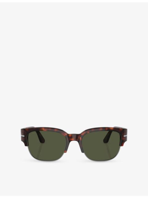 Persol PO3319S Square-Frame Tortoiseshell Acetate Sunglasses