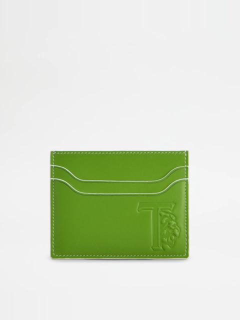 Tod's CREDIT CARD HOLDER IN LEATHER - GREEN