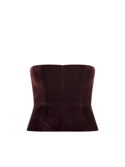 COTTON VELVET STRAPLESS CORSET