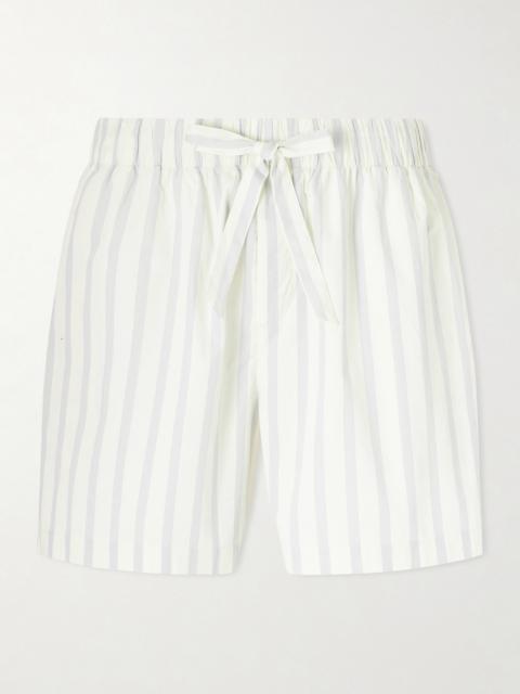 TEKLA Straight-Leg Striped Organic Cotton-Poplin Shorts