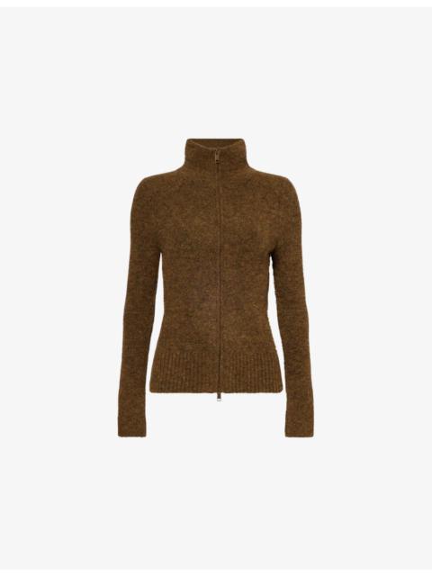 Isabel Marant Étoile Prunella High-Neck Stretch-Wool Blend Cardigan