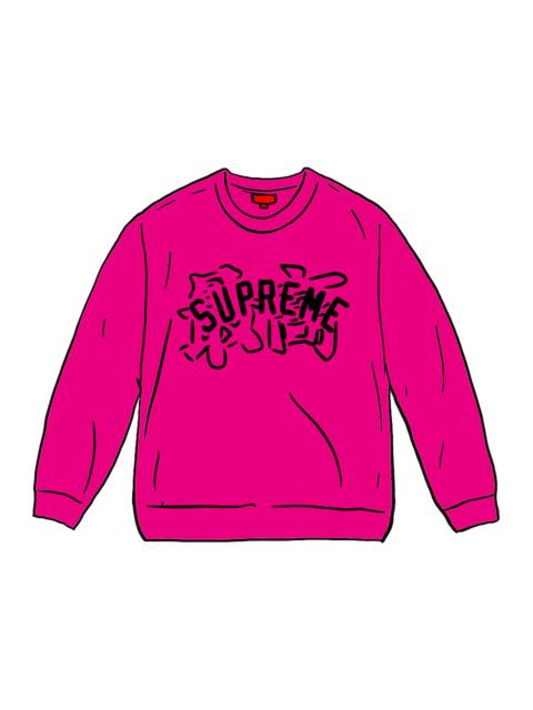 Supreme Kanji Logo Crewneck Fuchsia