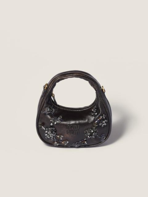 Miu Miu Wander embroidered leather mini-bag