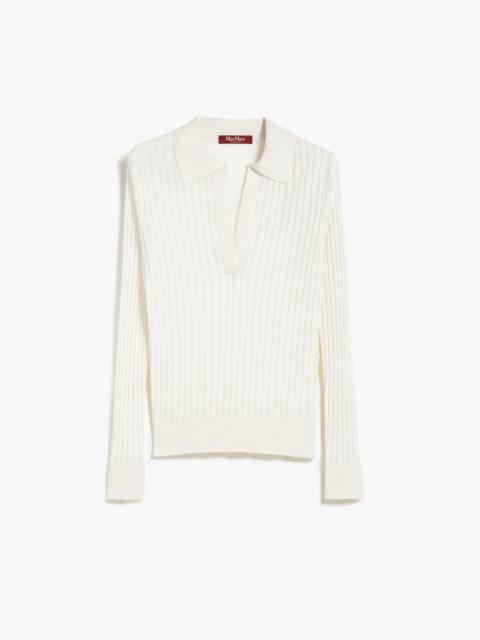 Max Mara CADUCA Wool and silk sweater with polo shirt collar