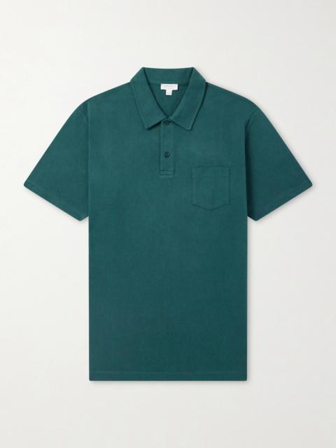 Sunspel Riviera Slim-Fit Cotton-Mesh Polo Shirt