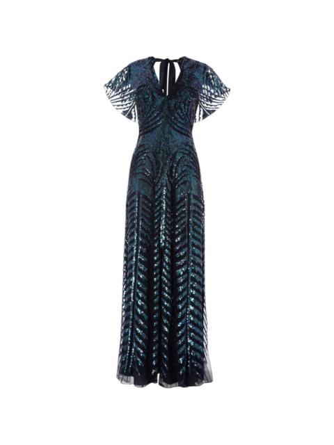 Temperley London sequin v-neck maxi dress