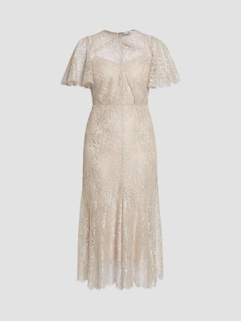 Erdem METALLIC LACE MIDI DRESS