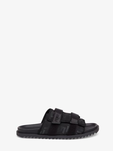 FENDI Black fabric sandals