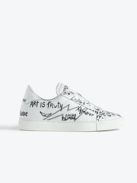 Zadig & Voltaire ZV1747 La Flash Low-Top Graffiti Sneakers