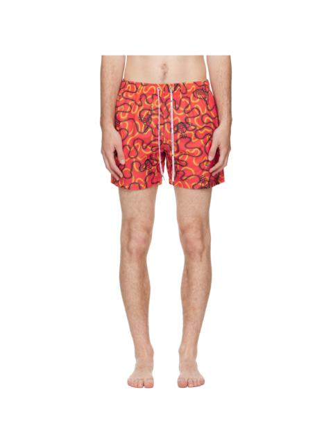 Vivienne Westwood Orange Surf Boxer Swim Shorts