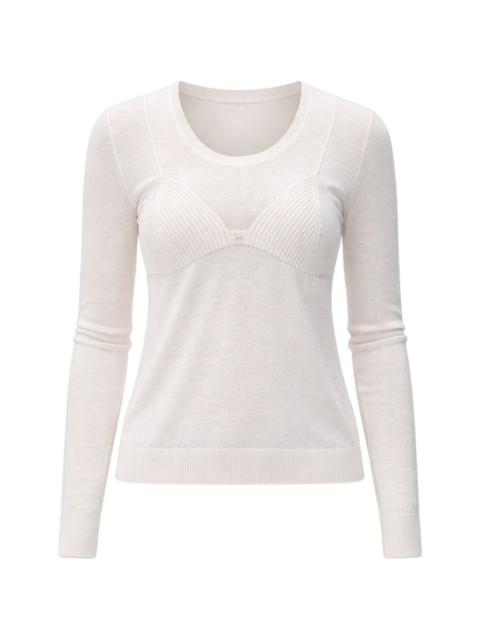 ELISABETTA FRANCHI ribbed-embellished sweater