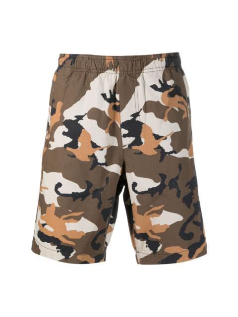 camouflage-print elasticated-waistband shorts
