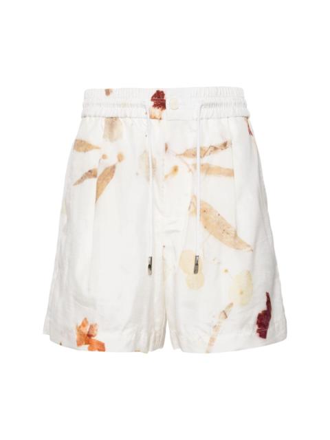 abstract-print drawstring shorts