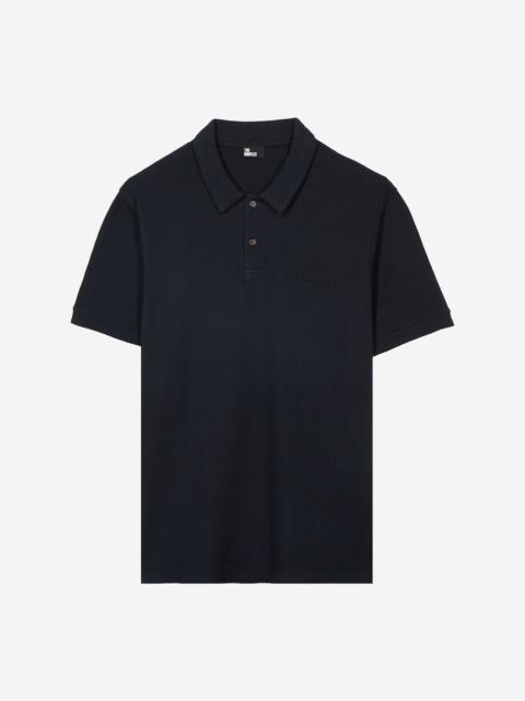 The Kooples HONEYCOMB POLO SHIRT WITH NAVY CREST