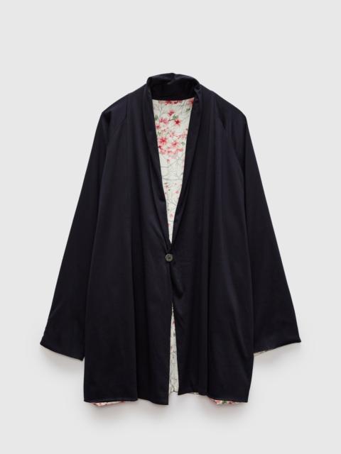 Blue Blue Japan "Sakura Kaza" Reversible Knit Haori in White