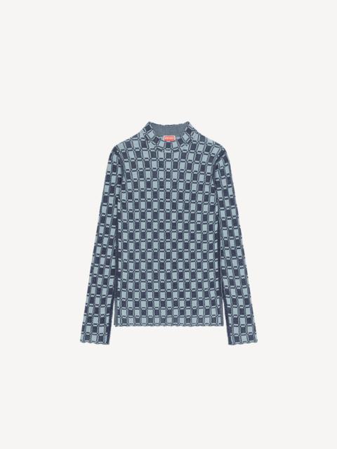 KENZO Vichy jacquard fitted jumper