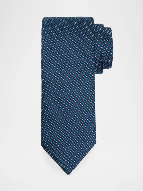 Brioni Men's Silk and Cotton Micro Jacquard Tie