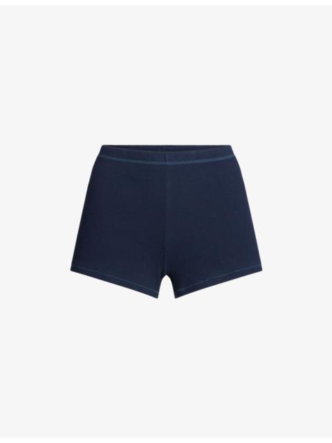 SKIMS Loose Rib Cotton-Jersey Shorts