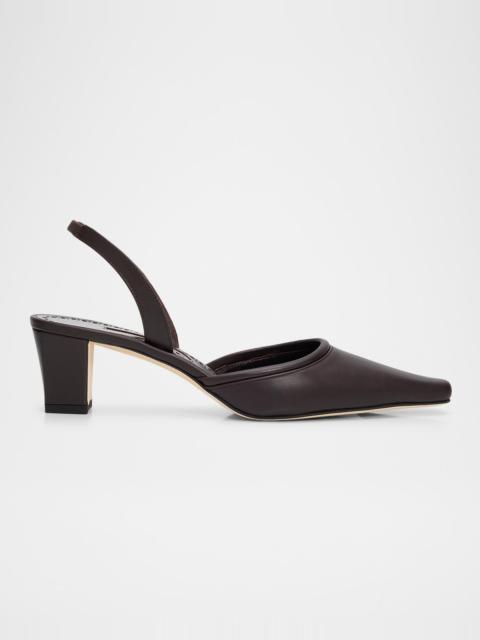 Manolo Blahnik 50mm Vendona Leather Slingback Pumps