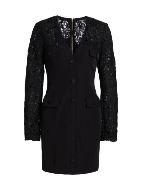 GENERATION LOVE Women's Navina Lace-Trim Crepe Minidress - Black