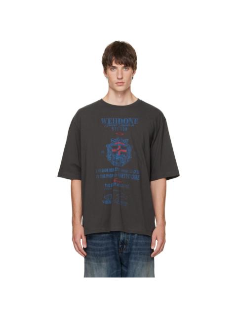 We11done Gray Credits Graphic T-shirt