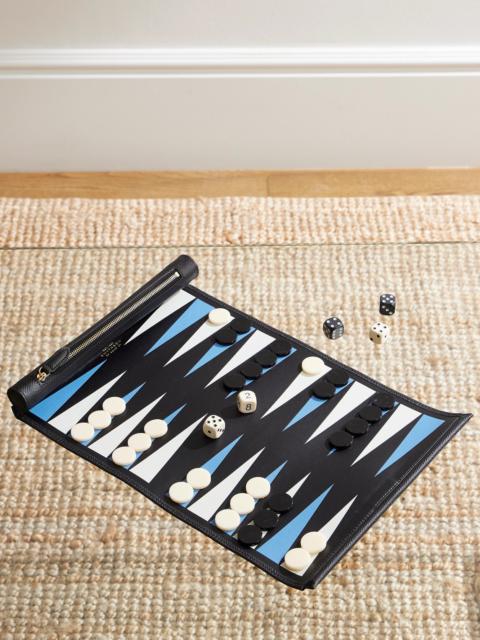 Smythson Cross-Grain Leather Backgammon Roll