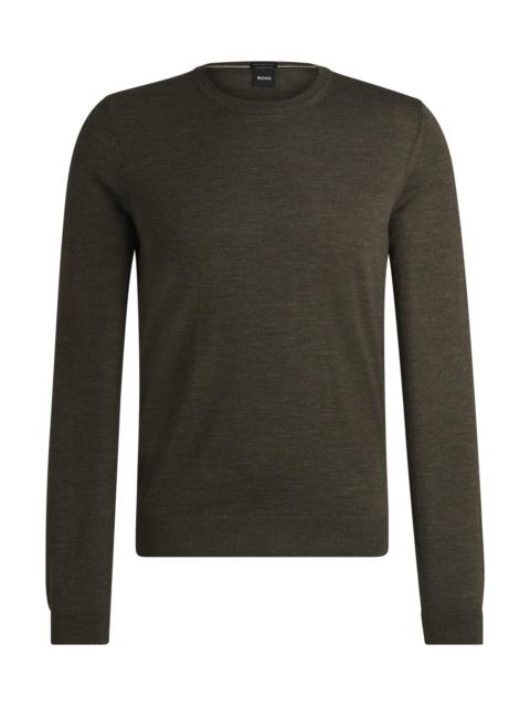 BOSS REGULAR-FIT SWEATER IN MERINO WOOL WITH CREW NECKLINE
