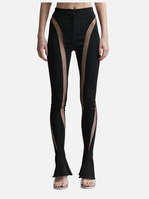 MUGLER SHEER BLACK ILLUSION PANTS