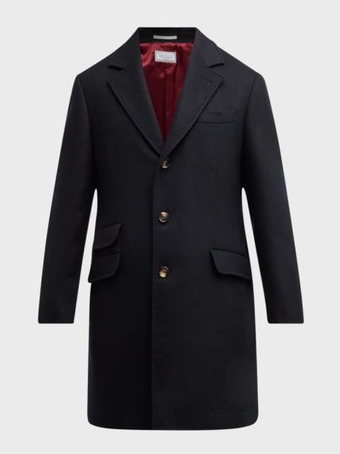 Brunello Cucinelli Men's Traditional Fit Wool Overcoat