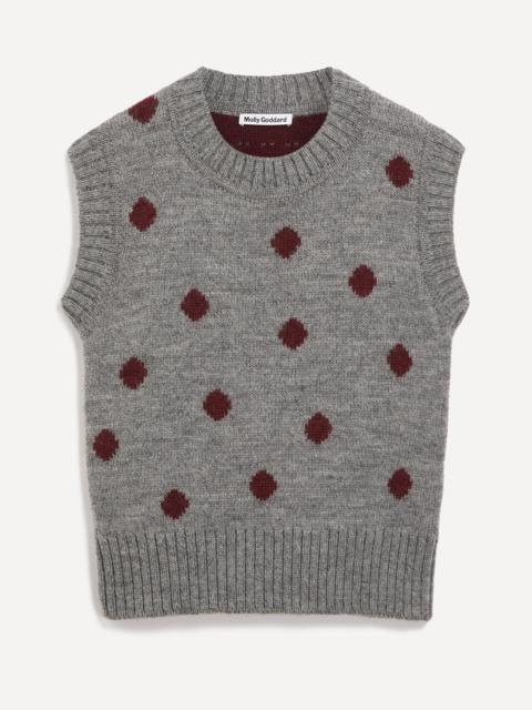 Molly Goddard Ruby Lambswool Polka-Dot Vest