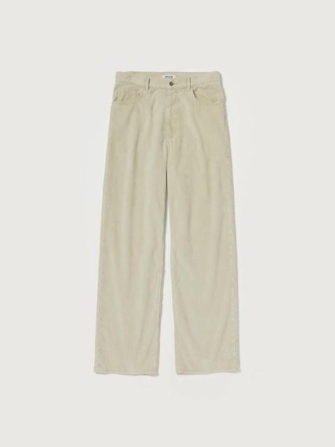 AURALEE GARMENT-DYED FINX CORDUROY 5P WIDE PANTS