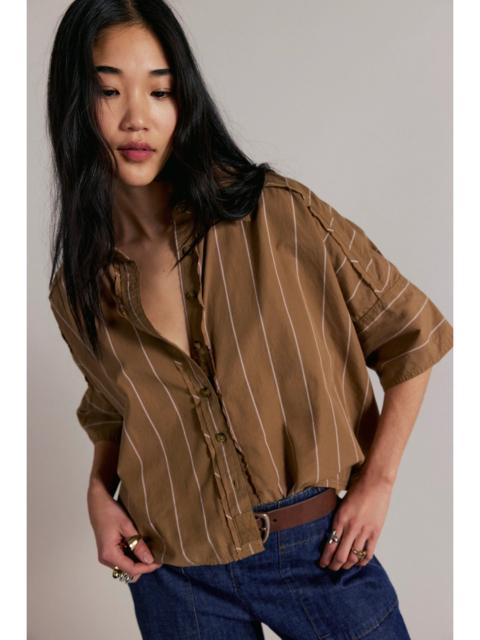 FREE PEOPLE We The Free Seaside Cotton Stripe Shirt