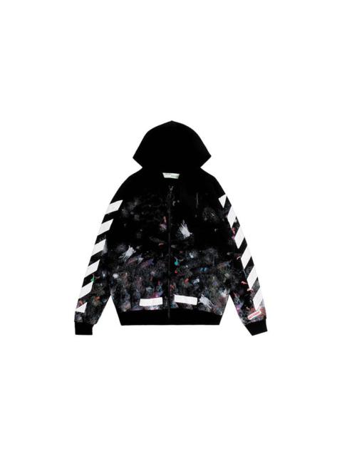 Off-White Off-White Graffiti Arrow Printing Zipper hooded Long Sleeves Ordinary Version Black OMBB003G20JER001