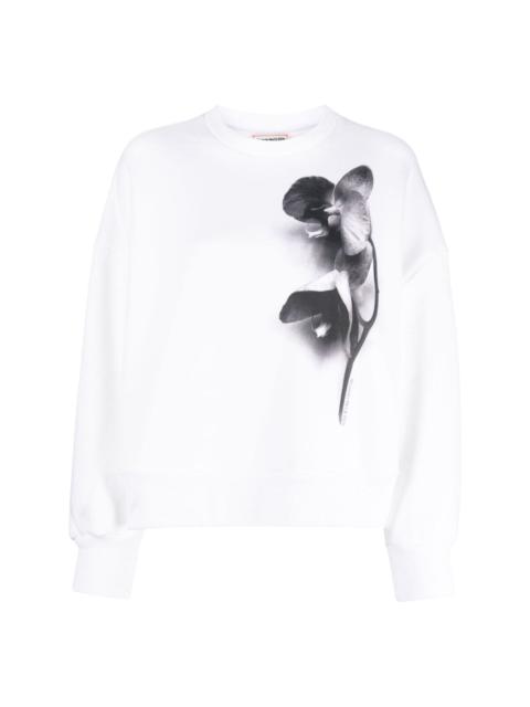 Alexander McQueen Photographic Orchid cotton sweatshirt