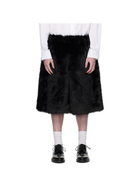 Simone Rocha SSENSE Exclusive Black Faux-Fur Shorts